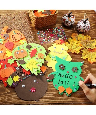 662 Pcs Halloween Foam Pumpkin Craft Kit Fall Foam Sticker Set Large Maple Leaf Gem Sticker Self Adhesive Autumn Sticker Craf...