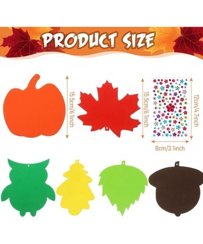 662 Pcs Halloween Foam Pumpkin Craft Kit Fall Foam Sticker Set Large Maple Leaf Gem Sticker Self Adhesive Autumn Sticker Craf...