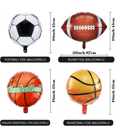 16 pcs Sports Balloons Birthday Party Supplies 18 Inch Sports Themed Foil Balloons for Sports Balloon Garland for Kids Boys S...