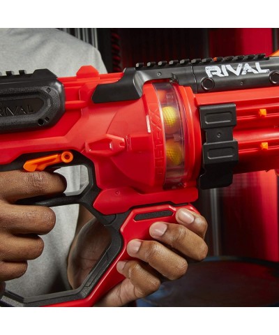 Rival Roundhouse XX-1500 Red Blaster -- Clear Rotating Chamber Loads Rounds into Barrel -- 5 Integrated Magazines 15 Rival Ro...