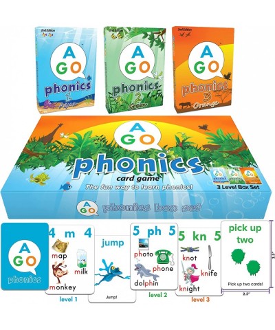 Phonics Card Game (3 Level Box Set). Build Reading Skills Learn Words and Phonics Sounds While Playing a Fun Card Game! 3 x P...