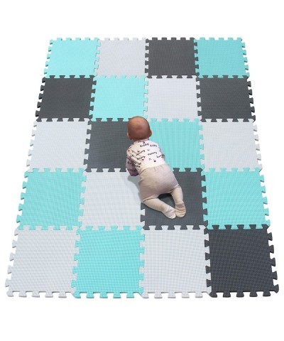 New Kids Baby EVA Interlocking Soft Foam Activity Play MAT Tiles Floor 20PC Inter-Locking White Green Gray R01R08R12G301020 $...