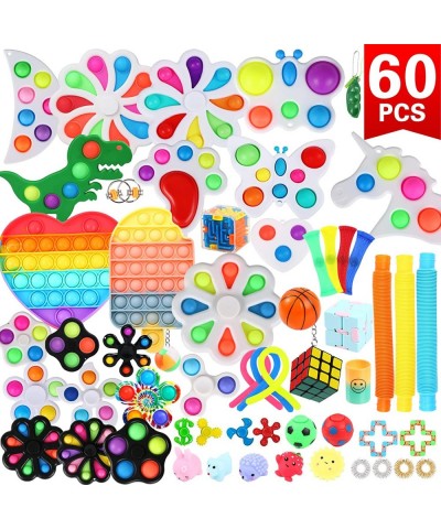 60 pcs Fidget Toys Set Party Favors for Kids 8-12 Sensory Toys for Autistic Children Stress Relief Bulk Pack Pop Fidgets for ...