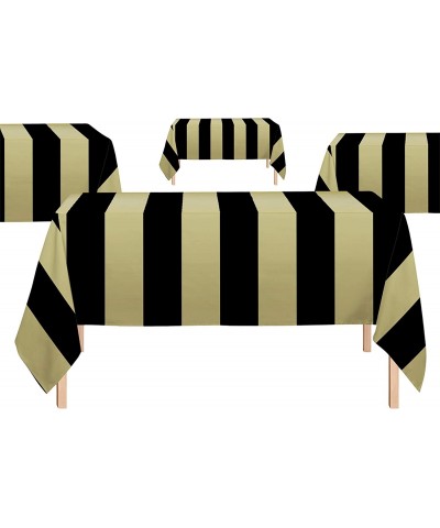 6 Pack Black and Gold Striped Table Cover $16.08 Kids' Party Tablecovers