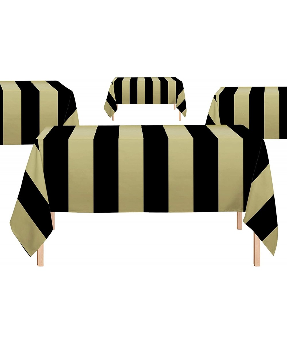 6 Pack Black and Gold Striped Table Cover $16.08 Kids' Party Tablecovers