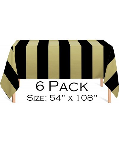 6 Pack Black and Gold Striped Table Cover $16.08 Kids' Party Tablecovers