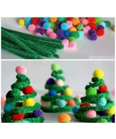 150Pcs Christmas Pipe Cleaners Craft Set Including 50Pcs Green Chenille Stems 50Pcs White Chenille Stems and 50Pcs Red Pipe C...