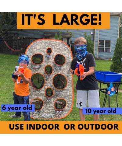 Large Nerf Gun Target for Kids Shooting Practice with Storage Net - Shooting Game Toy for Ages Boys 5 + Years Old. Outdoor In...