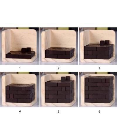 Wooden Brain Teaser Puzzle Cube Wooden Puzzles T-Shaped Jigsaw Logic Puzzle Educational Toy for Kids and Adults (Wine) $18.66...