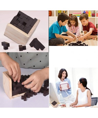 Wooden Brain Teaser Puzzle Cube Wooden Puzzles T-Shaped Jigsaw Logic Puzzle Educational Toy for Kids and Adults (Wine) $18.66...