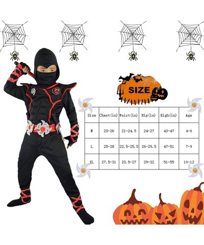 Ninja Costume for Boys Halloween Costume Ninja Muscle Costume with Mask Black and Ninja Foam Accessories for Halloween $27.53...