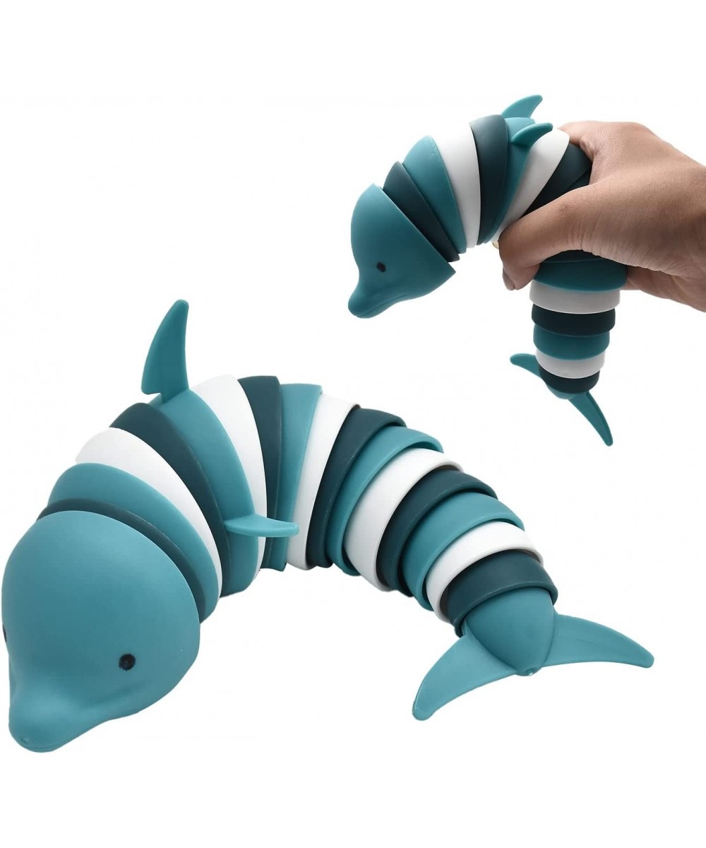 Fidget Slug Toy 3D Articulated Stretch Dolphin Stress Reliever Hand Toy Sensory Stress Relief Toy for Adults and Kids Pressur...