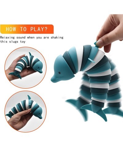 Fidget Slug Toy 3D Articulated Stretch Dolphin Stress Reliever Hand Toy Sensory Stress Relief Toy for Adults and Kids Pressur...