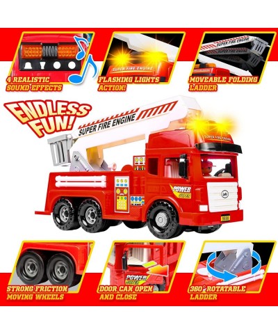 Fire Truck Toy for 3 Year Old Boys Girls Big Firetruck Toys for Kids 3-8 Fire Engine Gift for Ages 3 4 5 6 7 8 Rescue Car Ext...