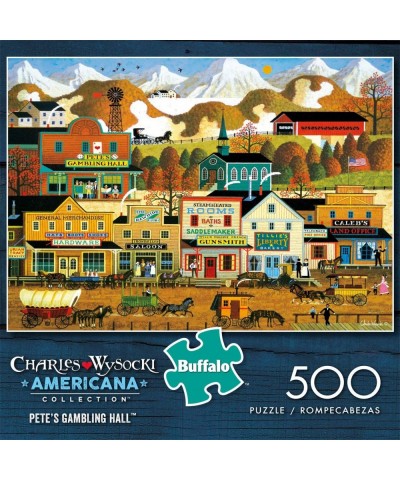 Charles Wysocki - Pete's Gambling Hall - 500 Piece Jigsaw Puzzle $17.15 Jigsaw Puzzles