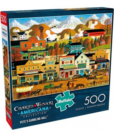 Charles Wysocki - Pete's Gambling Hall - 500 Piece Jigsaw Puzzle $17.15 Jigsaw Puzzles