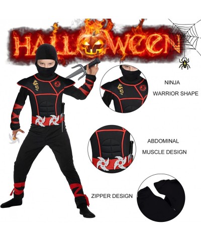 Ninja Costume for Boys Halloween Costume Ninja Muscle Costume with Mask Black and Ninja Foam Accessories for Halloween $27.53...