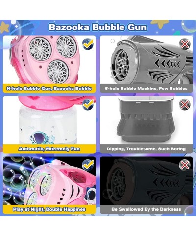 Bubble Gun for Kids - Space Automatic Bazooka Bubble Machine with Lights Big Bubble Maker for Kids Adults Rechargeable Bubble...