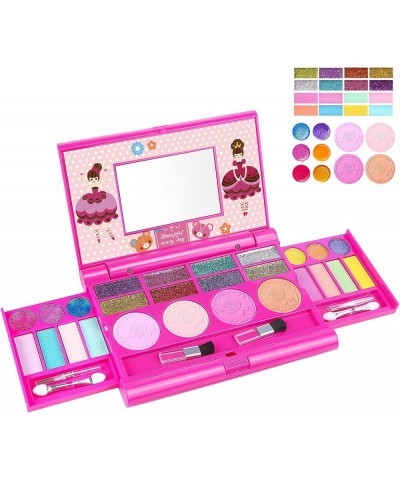 Kids Makeup Kit for Girl Washable Makeup Kit Fold Out Makeup Palette with Mirror Make Up Toy Cosmetic Kit Gifts for Girls - S...