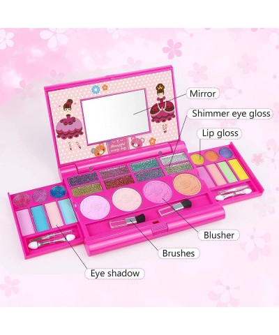 Kids Makeup Kit for Girl Washable Makeup Kit Fold Out Makeup Palette with Mirror Make Up Toy Cosmetic Kit Gifts for Girls - S...