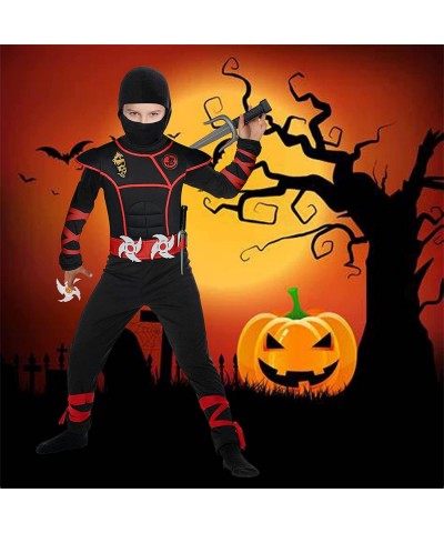 Ninja Costume for Boys Halloween Costume Ninja Muscle Costume with Mask Black and Ninja Foam Accessories for Halloween $27.53...