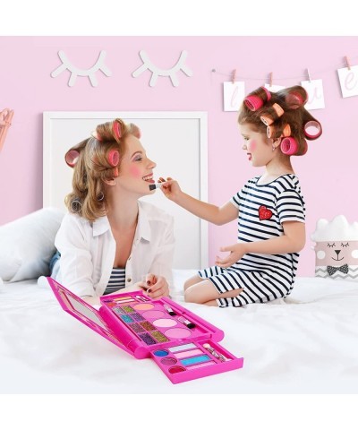 Kids Makeup Kit for Girl Washable Makeup Kit Fold Out Makeup Palette with Mirror Make Up Toy Cosmetic Kit Gifts for Girls - S...