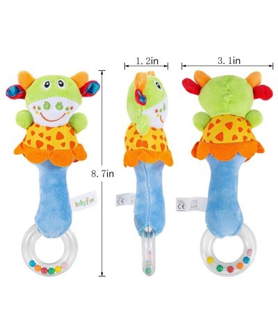 Baby Soft Rattles Toys Infant Sensory Development Hand Grip Toys Cute Stuffed Animal Handbells for Baby Gift（4 Pack） $24.32 B...