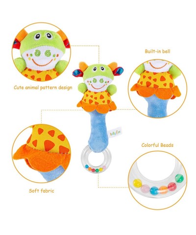 Baby Soft Rattles Toys Infant Sensory Development Hand Grip Toys Cute Stuffed Animal Handbells for Baby Gift（4 Pack） $24.32 B...