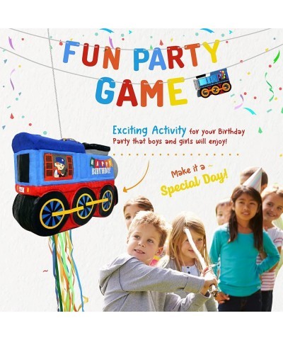 Train Pinata with Pull Strings Exciting Birthday Game for Kids & Awesome Train Party Decoration $59.91 Piñatas