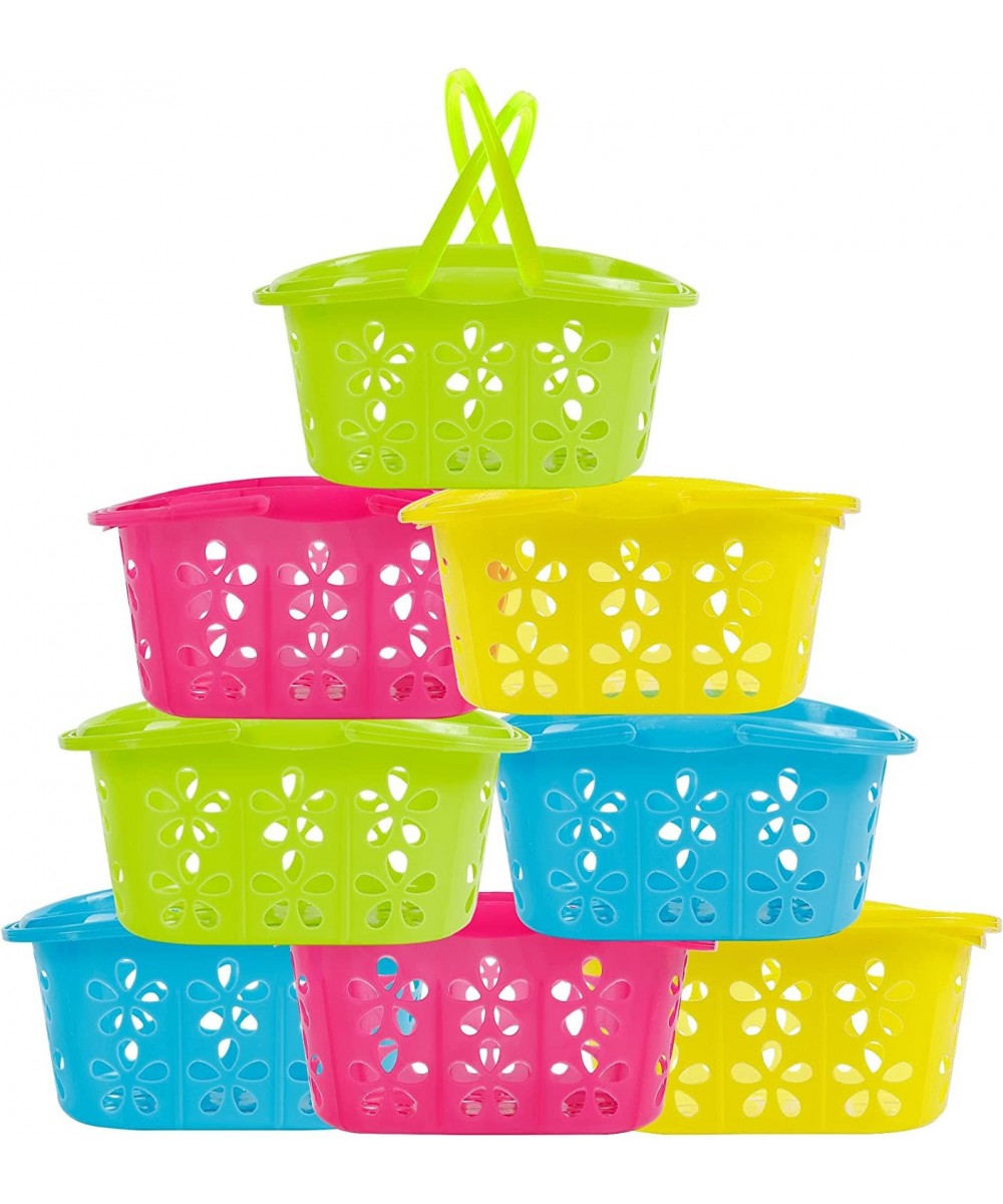 Small Easter Baskets Set of 8 Mini Colorful Plastic Kids Easter Baskets with Handles Empty Plastic Easter Basket for Easter E...