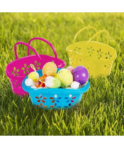 Small Easter Baskets Set of 8 Mini Colorful Plastic Kids Easter Baskets with Handles Empty Plastic Easter Basket for Easter E...