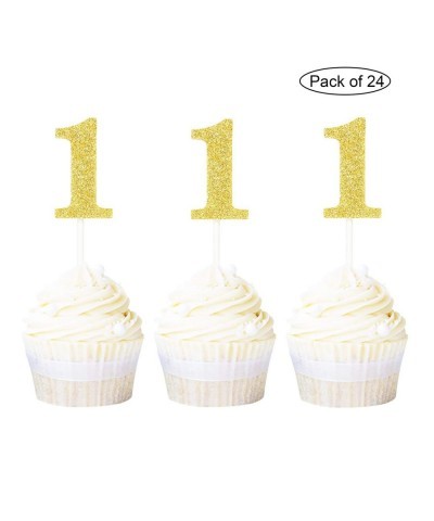 Number 1 Cupcake Toppers Gold Glitter 1st Birthday Cupcake Topper Baby Shower Party Decoration Supplies 24 PCS $15.95 Kids' P...