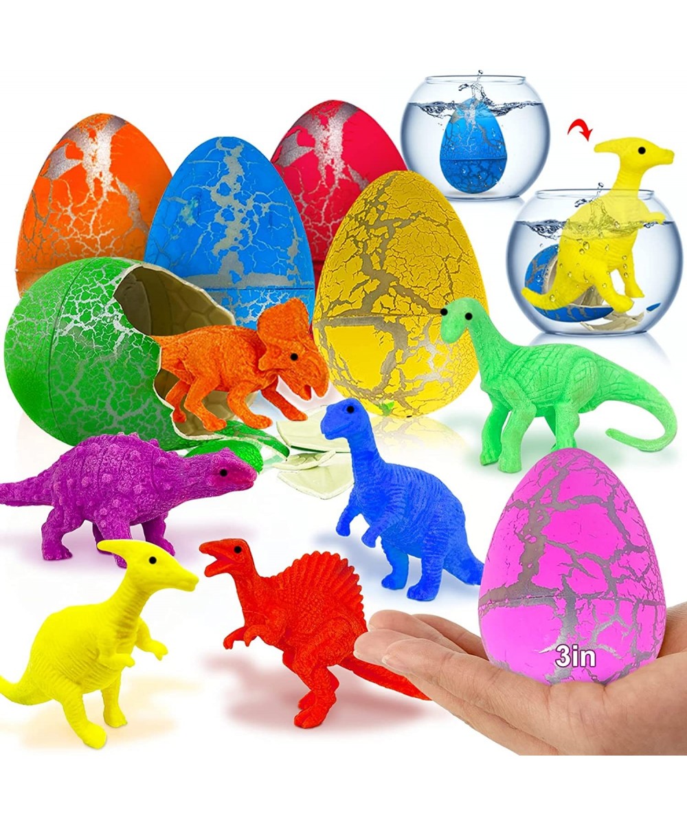 6 Pack 3" Jumbo Easter Dinosaur Eggs Hatching Dino Egg Grow in Water Crack Surprise Easter Eggs Hunt Games Easter Basket Stuf...