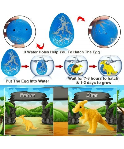 6 Pack 3" Jumbo Easter Dinosaur Eggs Hatching Dino Egg Grow in Water Crack Surprise Easter Eggs Hunt Games Easter Basket Stuf...