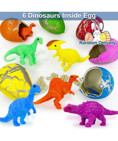 6 Pack 3" Jumbo Easter Dinosaur Eggs Hatching Dino Egg Grow in Water Crack Surprise Easter Eggs Hunt Games Easter Basket Stuf...