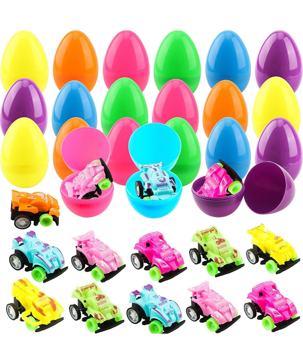 48 Pack Toy Filled Easter Eggs Prefilled Easter Eggs with Pull Back Vehicles Easter Surprise Eggs Car Toys for Easter Gifts E...