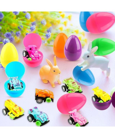 48 Pack Toy Filled Easter Eggs Prefilled Easter Eggs with Pull Back Vehicles Easter Surprise Eggs Car Toys for Easter Gifts E...