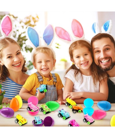 48 Pack Toy Filled Easter Eggs Prefilled Easter Eggs with Pull Back Vehicles Easter Surprise Eggs Car Toys for Easter Gifts E...