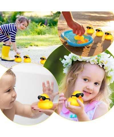 100 Pcs Yellow Rubber Ducks Bulk with 100 Sunglasses Bath Toys Bathtub Mini Ducks Float Squeak Tiny Ducks for Kids Party Favo...