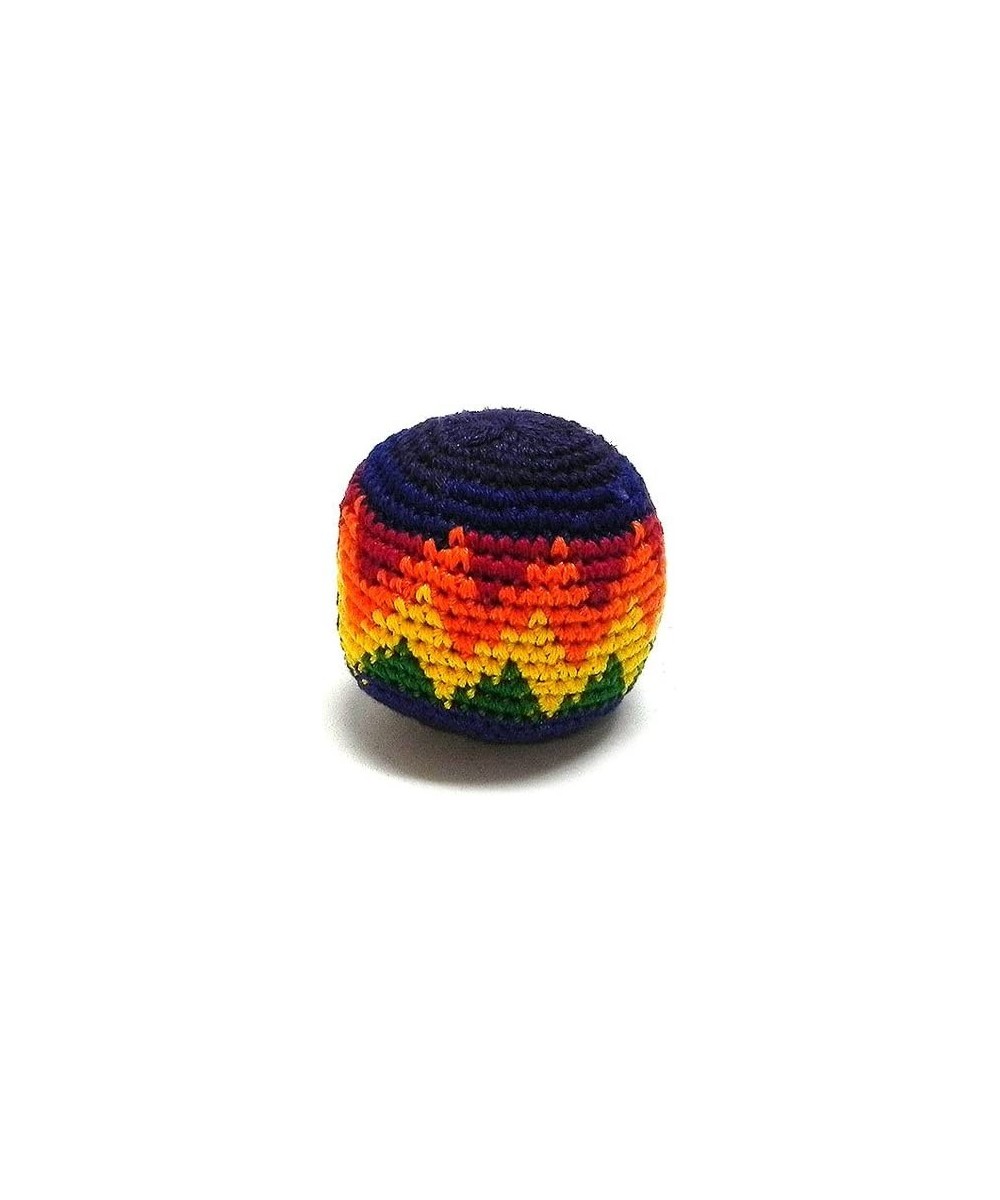 Rainbow Multicolored Crochet Zig Zag Geometric Pattern Hacky Ball Foot Bag Kick Sack - Handmade Gifts Tribal Guatemalan Toys ...