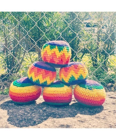 Rainbow Multicolored Crochet Zig Zag Geometric Pattern Hacky Ball Foot Bag Kick Sack - Handmade Gifts Tribal Guatemalan Toys ...