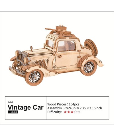 3D Wooden Puzzles Car DIY Model Kits to Build Wooden Model Vintage Car Craft Gift for Collection Lover $28.92 3-D Puzzles