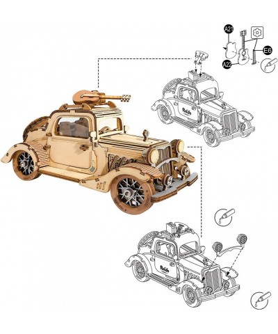 3D Wooden Puzzles Car DIY Model Kits to Build Wooden Model Vintage Car Craft Gift for Collection Lover $28.92 3-D Puzzles