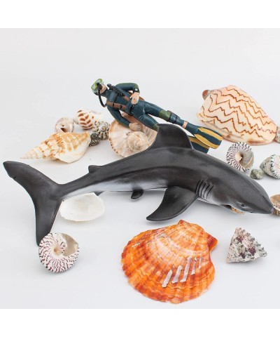 Ocean Sea Marine Animal Figure Toys Playsets 2 PCS Diver Shark Model Toy Desktop Decoration Collection Party Favors Toys for ...