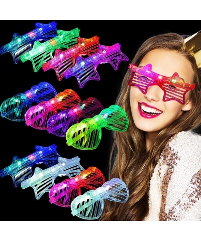 12 Pairs Light up Glasses Glow in the Dark Party Supplies Glow Glasses for Party Pack Flashing Multi Colored LED Sunglasses S...