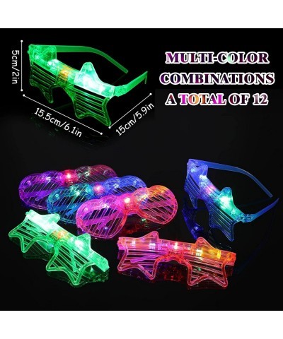 12 Pairs Light up Glasses Glow in the Dark Party Supplies Glow Glasses for Party Pack Flashing Multi Colored LED Sunglasses S...