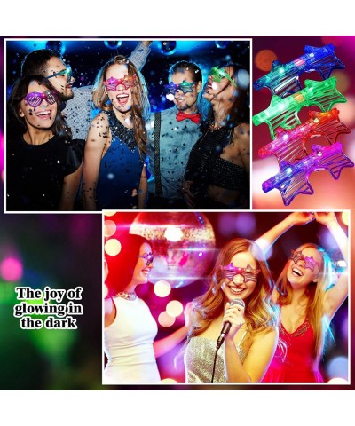 12 Pairs Light up Glasses Glow in the Dark Party Supplies Glow Glasses for Party Pack Flashing Multi Colored LED Sunglasses S...