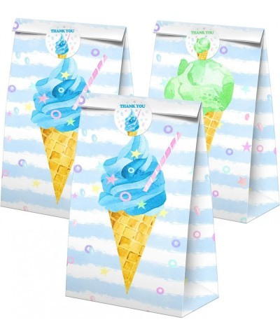 Ice Cream Goodie Bags-24 Pcs Ice Cream Party Favors Candy Bags with Stickers Ice Cream Goody Gift Treat Bags Ice Cream Themed...