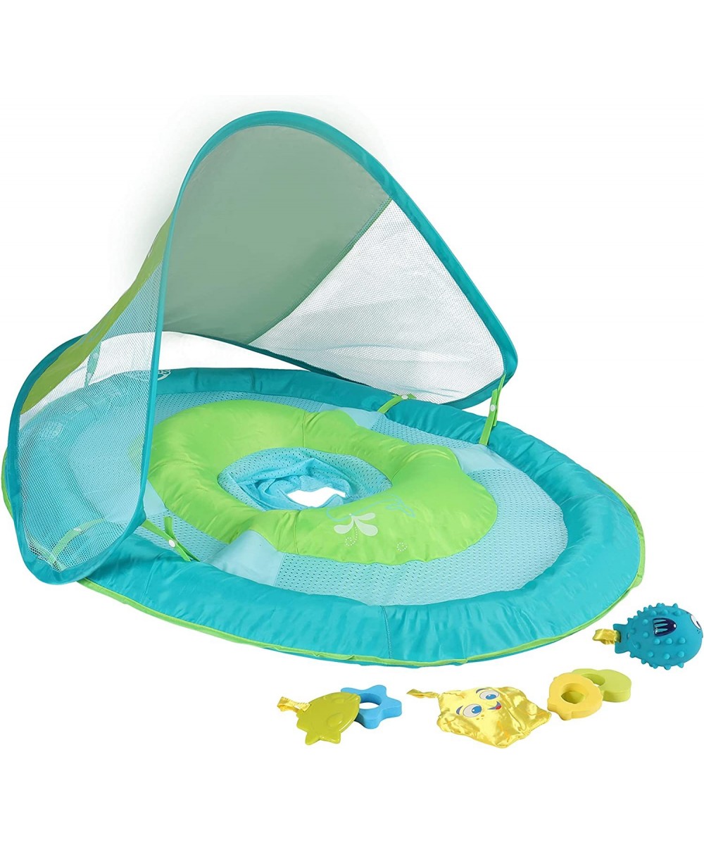 Baby Spring Float with Canopy - Inflatable Float for Children with Detached Floating Toys and UPF Sun Protection - Aqua/Green...