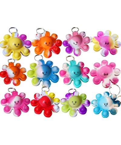 30 Packs Bulk Octopus Christmas Backpack Keychain Mini pop Fidget for Students Gift and Octopus Party Favors Students Bubble ...